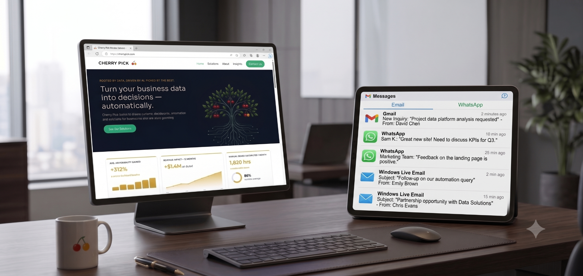 Cherry Pick dashboard and messaging in action